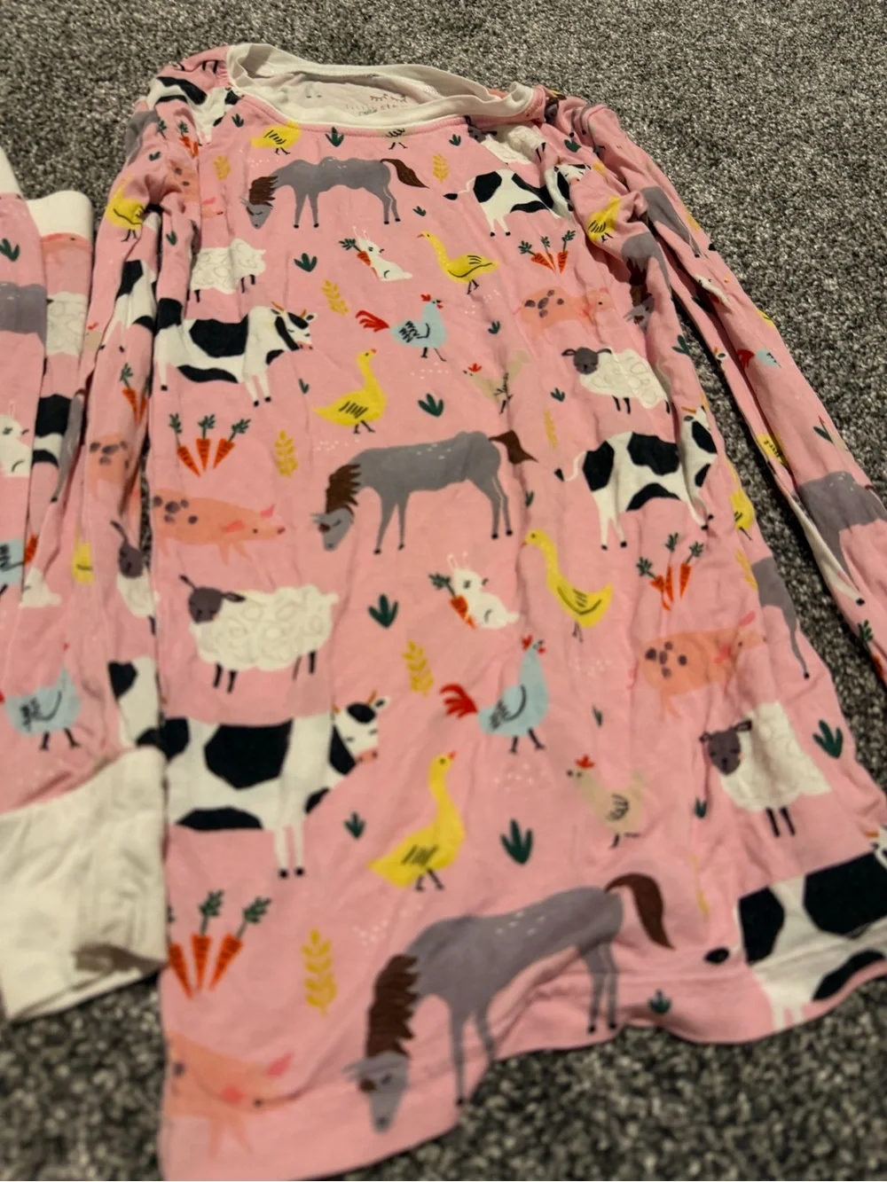 Little Sleepies Pink Farm Animal Two-Piece Pajama Set